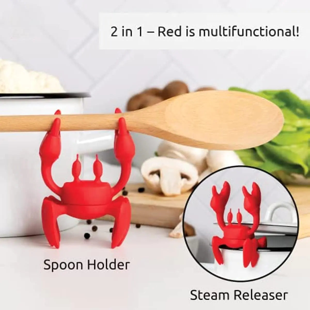 Red the Crab Silicone Spoon Holder